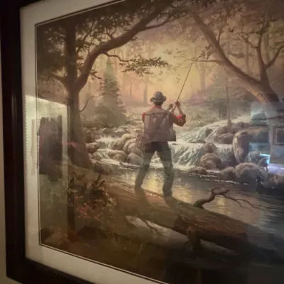 Signed & Numbered Limited Edition Fly Fishing Stream Landscape Print – Framed