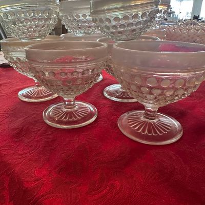 Anchor Hocking Moonstone White Opalescent Sherbet Glasses – Set of 10