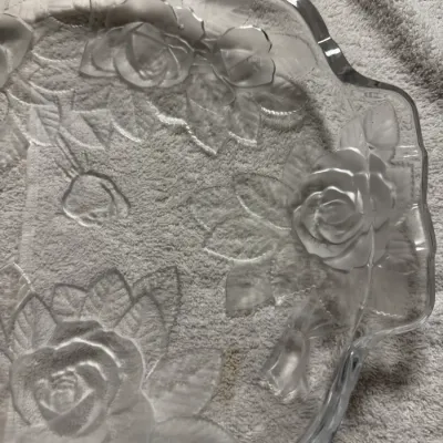 Vintage Studio Nova by Mikasa Winter Rose Crystal Oblong Serving Tray WY051