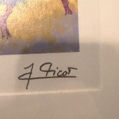 Jean-Claude Picot Signed French Riviera Coastal Landscape Print – Framed 13" x 15"