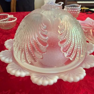 Two opalescent serving pieces-DR