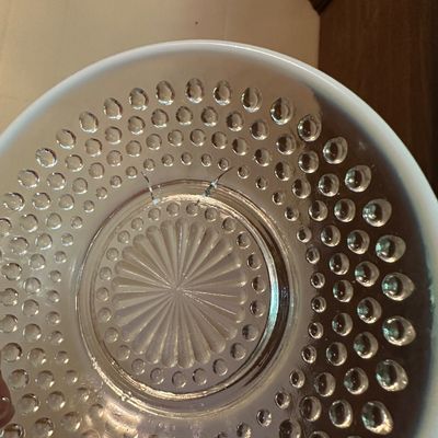 White Opalescent Hobnail Glass Bowls – Set of 4