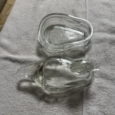 Vintage Herter’s 1893 Clear Glass Duck on Nest Open Candy Dish