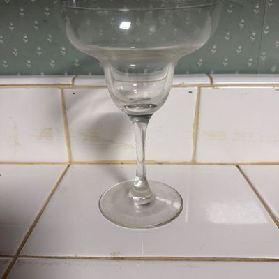 Ten cocktail glasses