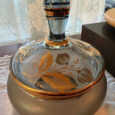 Vintage glass candy dish-DR
