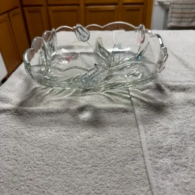 Vintage Mikasa Tivoli Germany Crystal Square Divided Serving Dish – 3D Tulips