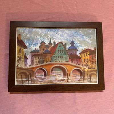 Beautiful Anatole Krasnyansky Style Framed Cityscape Art Print