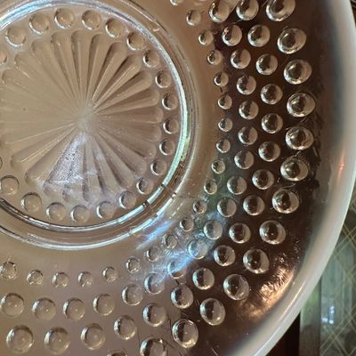 White Opalescent Hobnail Glass Bowls – Set of 4
