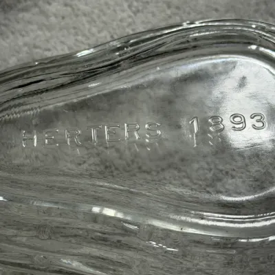 Vintage Herter’s 1893 Clear Glass Duck on Nest Open Candy Dish