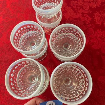 Anchor Hocking Moonstone White Opalescent Sherbet Glasses – Set of 10