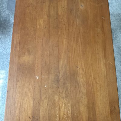 Vintage Solid Wood Coffee Table Accent Bench Rectangular Side Table Turned Legs