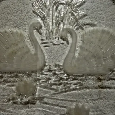 Vintage Mikasa Walther-Glas Schwanensee Swan Lake Crystal Cake Plate Platter – West Germany