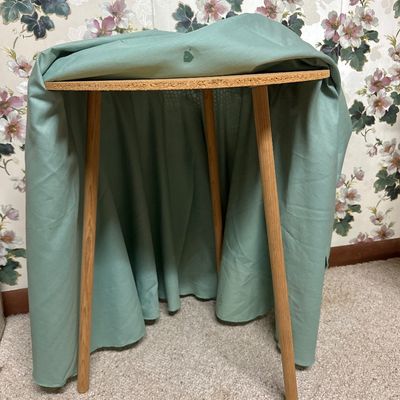 Small Three Legged Table and Coverings (A2)