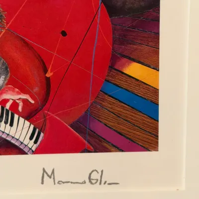 Isaac Maimon Signed Jazz Musicians Serigraph – Saxophone Piano – Framed