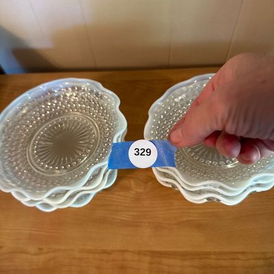 Anchor Hocking Moonstone White Opalescent Ruffled Bowls – Lot of 8