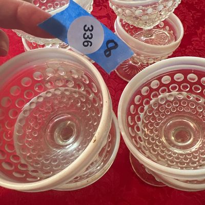 Anchor Hocking Moonstone White Opalescent Sherbet Glasses – Set of 8