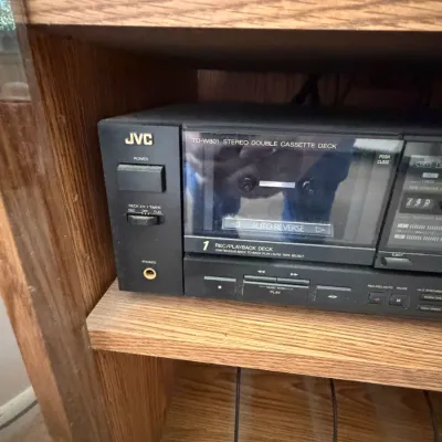 Vintage 1989 JVC TD-W801 Stereo Double Cassette Deck – Dual Auto Reverse High-Speed Dubbing Untested (MBR)