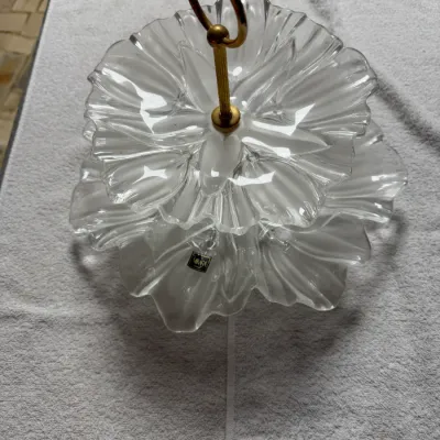 Vintage Mikasa Tulips Satin Crystal 2-Tier Serving Tray – Germany – Gold-Tone Handle