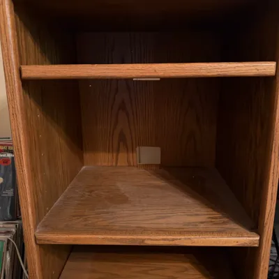 Vintage Oak-Finish Stereo Component Cabinet / Audio Rack – 44" Tall CHOICE #2 (TVR)