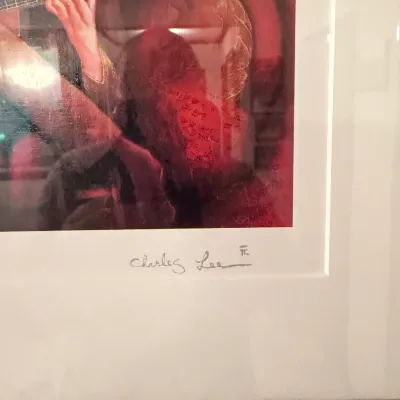 Charles Lee Signed Musical Duo Seriolithograph – Violin & Guitar – Framed