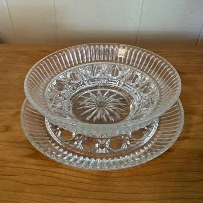 Vintage Clear Glass & Crystal Serving Pieces (7-Piece Lot)