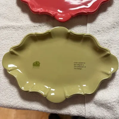 Waterford Great Room Set of 4 Scalloped Ceramic Serving Trays – Multicolor (DR)
