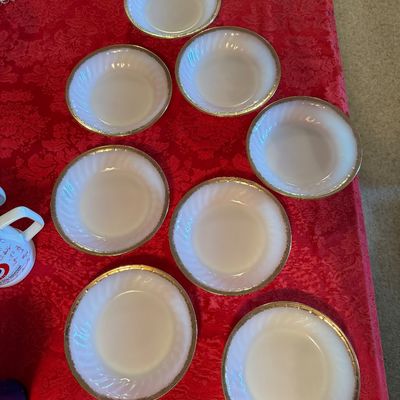 Set of 8 Fire King Shallow Bowls (DR)