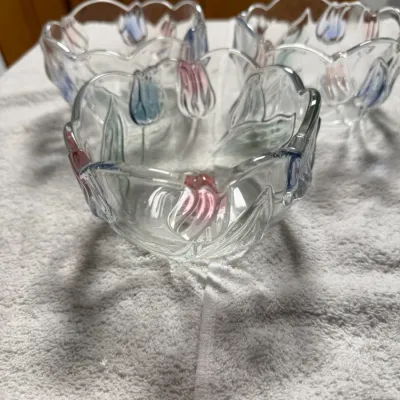 Set of 3 Vintage Mikasa Tivoli Walther-Glas Crystal Tulip Bowls – Germany
