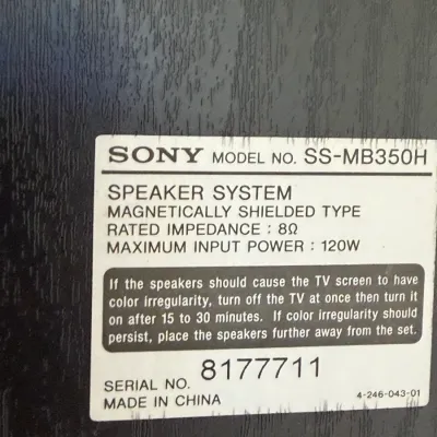 Pair Sony SS-MB350H 3-Way Stereo Bookshelf Speakers – 120W 8 Ohm Home Audio