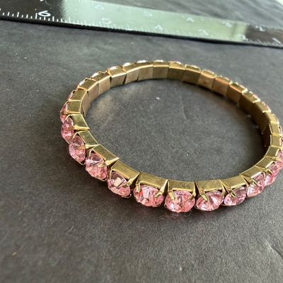 Light pink crystal type beaded stretch bracelet