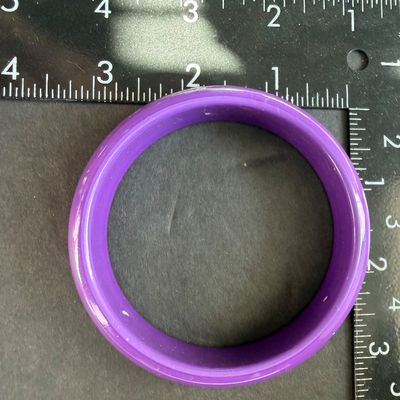 glossy, chunky purple acrylic or resin bangle bracelet