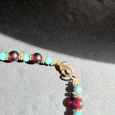 Crystal colorful type beaded vintage style necklace