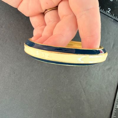 Enamel stripes gold tone bracelet vintage?