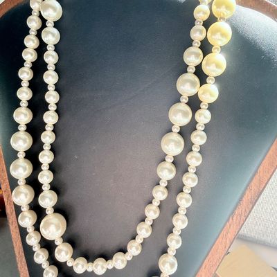 Faux pearl double layer vintage necklace