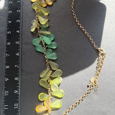 Vintage cold water creeks green tone necklace