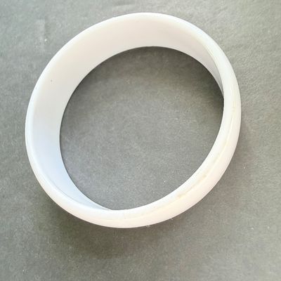 White lucite type bangle bracelet