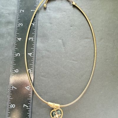 Vintage priemer design marked gold tone necklace