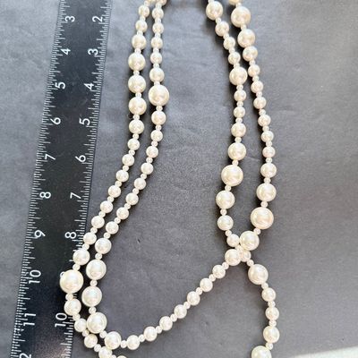 Faux pearl double layer vintage necklace