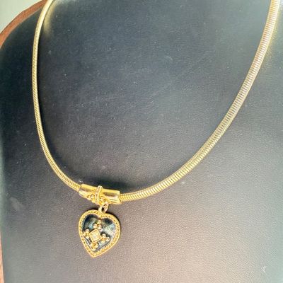 Vintage priemer design marked gold tone necklace