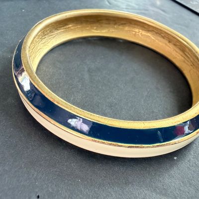 Enamel stripes gold tone bracelet vintage?