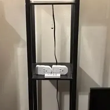 Floor Lamp with Shelving & Remote Light Switches