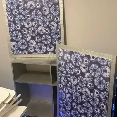 Small Composite Bookshelf & Coordinating Wall Art
