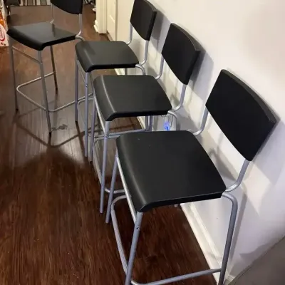 IKEA Bar Chairs with Metal Frames – Set of 4