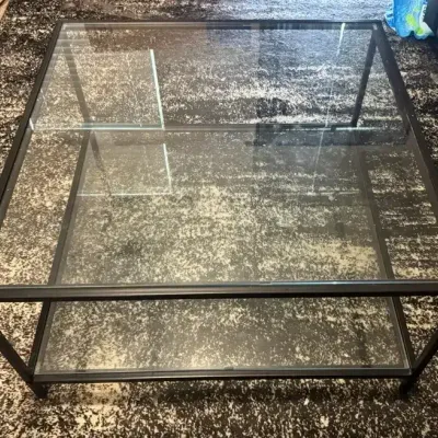Two-Tier Glass & Metal Coffee Table