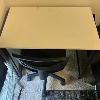Compact Desk with Rolling Office Chair