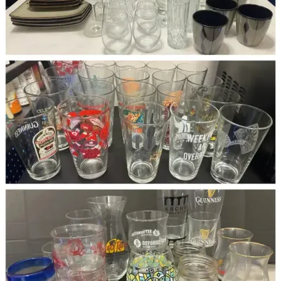Barware, Drinking Glasses & Dinnerware