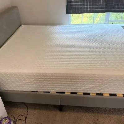Upholstered Platform Bed Frame with Mattress
