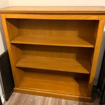 Solid Wood Bookcase with Caramel-Tone Finish (1 of 2)