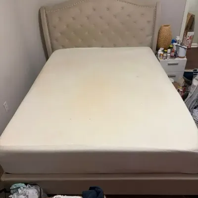Tufted Upholstered Bed Frame with Mattress