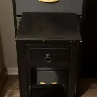 4-Drawer Fabric Storage Dresser & Wooden Side Table